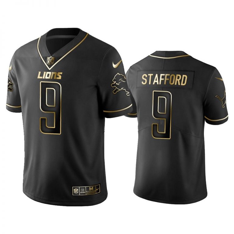 Men 2019 Golden Edition Vapor Untouchable Limited Detroit Lions #9 Matthew Stafford Black Jersey