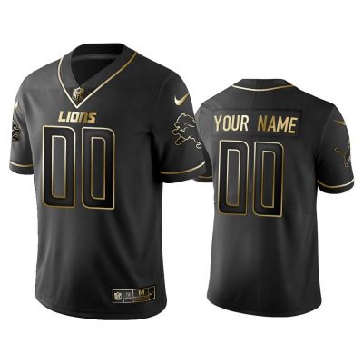 Men 2019 Golden Edition Vapor Untouchable Limited Detroit Lions Custom Black Jersey