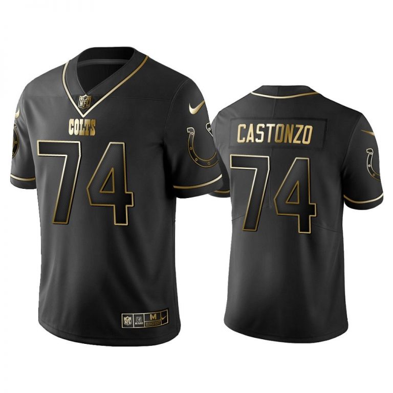 Men 2019 Golden Edition Vapor Untouchable Limited Indianapolis Colts #74 Anthony Castonzo Black Jersey