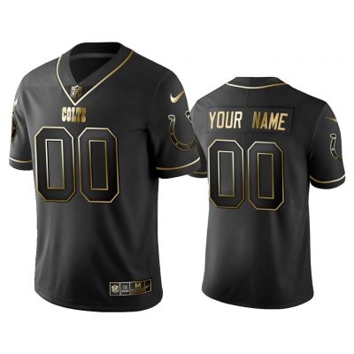 Men 2019 Golden Edition Vapor Untouchable Limited Indianapolis Colts Custom Black Jersey