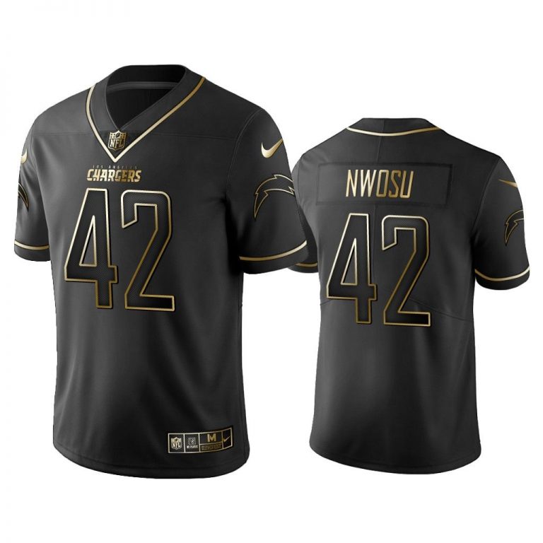 Men 2019 Golden Edition Vapor Untouchable Limited Los Angeles Chargers #42 Uchenna Nwosu Black Jersey