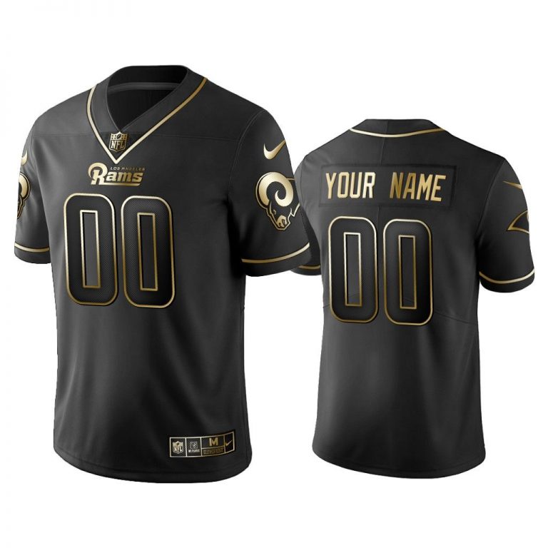 Men 2019 Golden Edition Vapor Untouchable Limited Los Angeles Rams Custom Black Jersey