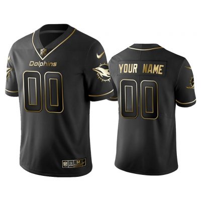 Men 2019 Golden Edition Vapor Untouchable Limited Miami Dolphins Custom Black Jersey