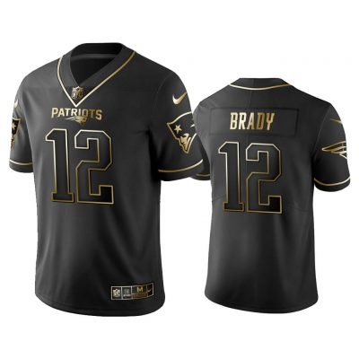 Men 2019 Golden Edition Vapor Untouchable Limited New England Patriots #12 Tom Brady Black Jersey