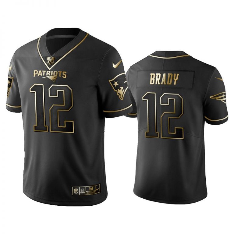 Men 2019 Golden Edition Vapor Untouchable Limited New England Patriots #12 Tom Brady Black Jersey