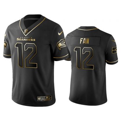 Men 2019 Golden Edition Vapor Untouchable Limited Seattle Seahawks #12 Fan Black Jersey