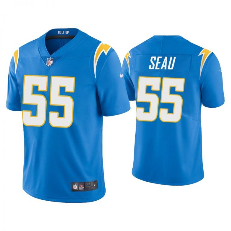 Men 2020 Junior Seau Los Angeles Chargers Powder Blue Vapor Limited Jersey