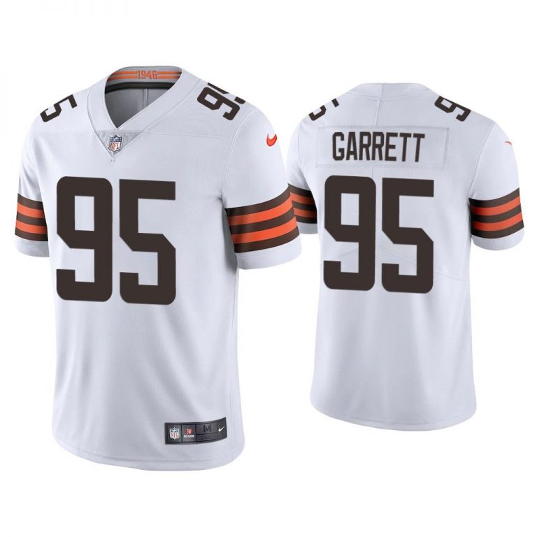 Men 2020 Myles Garrett Cleveland Browns White Vapor Limited Jersey