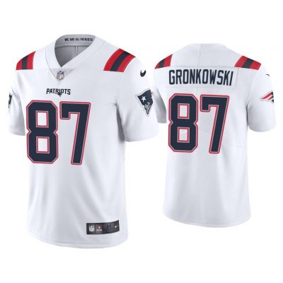 Men 2020 Rob Gronkowski New England Patriots White Vapor Limited Jersey