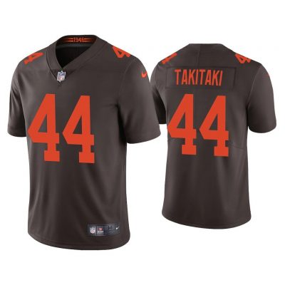 Men 2020 Sione Takitaki Cleveland Browns Brown Alternate Vapor Limited Jersey