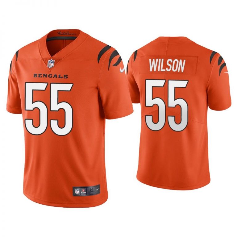 Men 2021 Logan Wilson Cincinnati Bengals Orange Vapor Limited Jersey