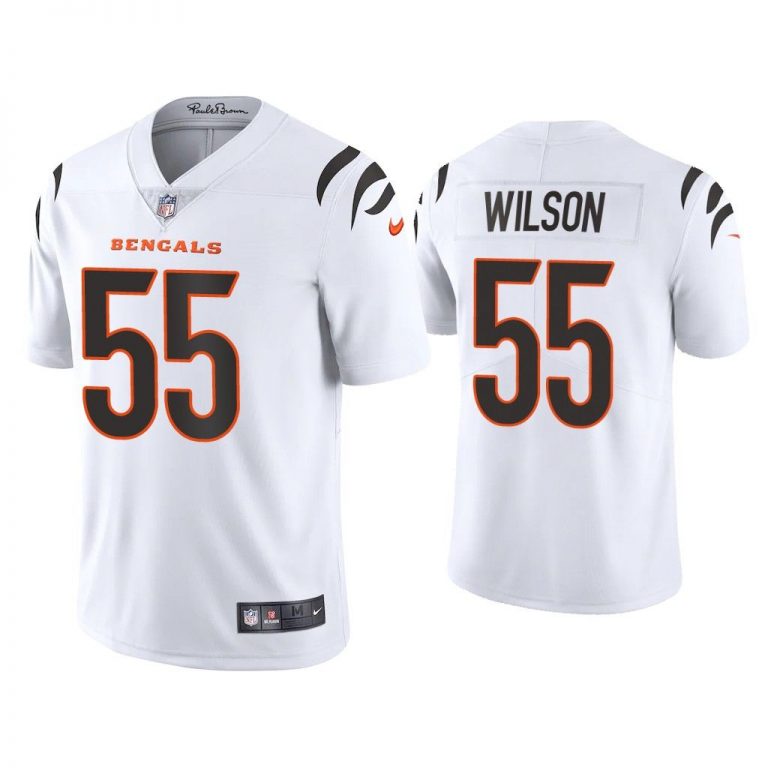 Men 2021 Logan Wilson Cincinnati Bengals White Vapor Limited Jersey