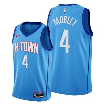 Men 2021 NBA Draft Evan Mobley Houston Rockets Blue Jersey City Edition