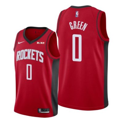 Men 2021 NBA Draft Jalen Green Houston Rockets Red Jersey Icon Edition