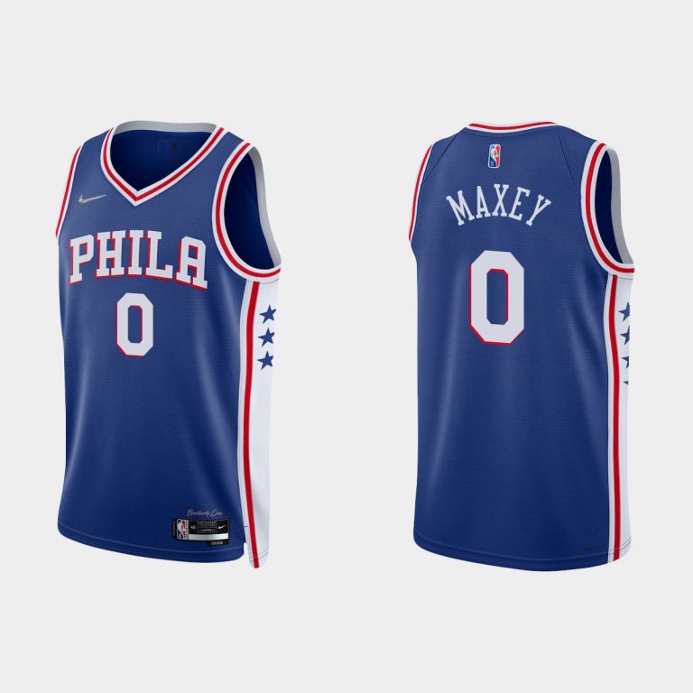 Men 2021/22 76ers 75th Anniversary Diamond Tyrese Maxey Royal Jersey Icon