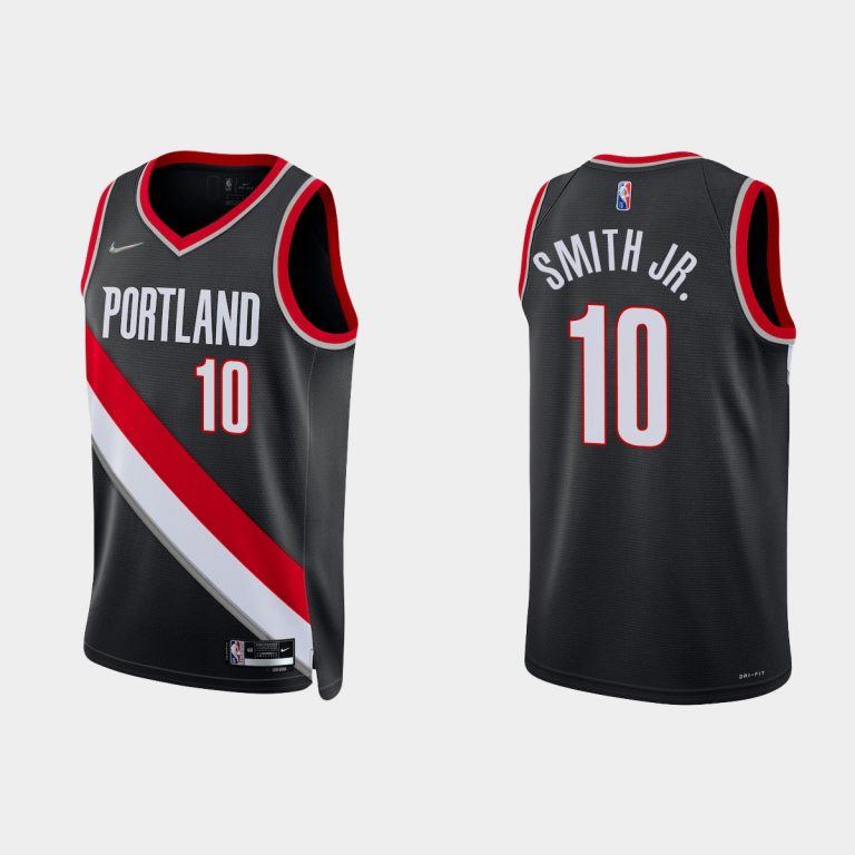 Men 2021/22 Blazers 75th Anniversary Diamond Dennis Smith Jr. Black Jersey Icon