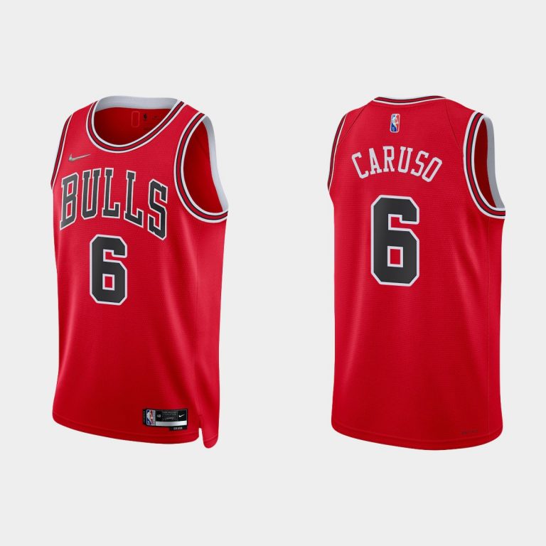 Men 2021/22 Bulls 75th Anniversary Diamond Alex Caruso Red Jersey Icon