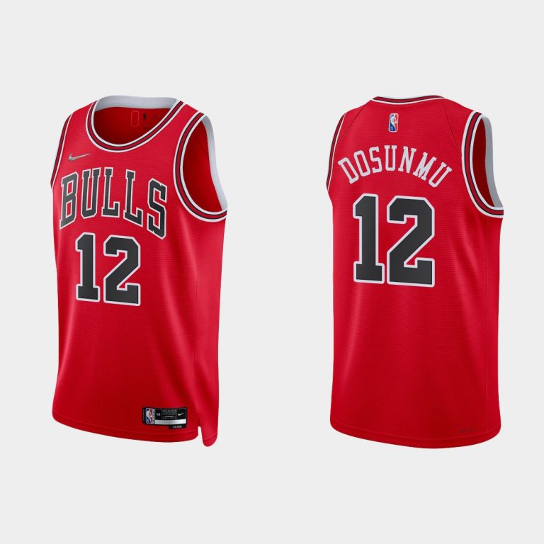 Men 2021/22 Bulls 75th Anniversary Diamond Ayo Dosunmu Red Jersey Icon