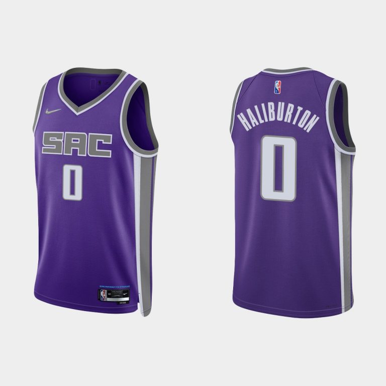 Men 2021/22 Kings 75th Anniversary Diamond Tyrese Haliburton Purple Jersey Icon