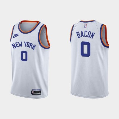 Men 2021/22 New York Knicks 75th Anniversary Dwayne Bacon White Jersey