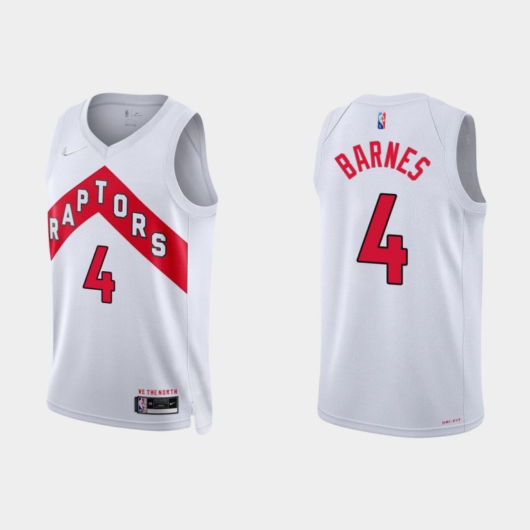 Men 2021/22 Raptors 75th Anniversary Diamond Scottie Barnes White Jersey Association