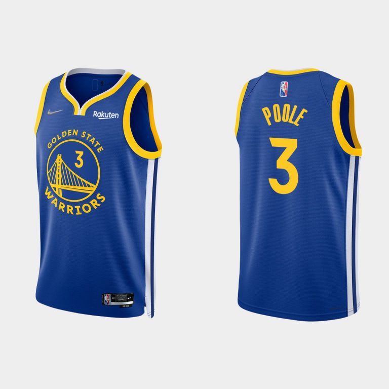 Men 2021/22 Warriors 75th Anniversary Diamond Jordan Poole Royal Jersey ...