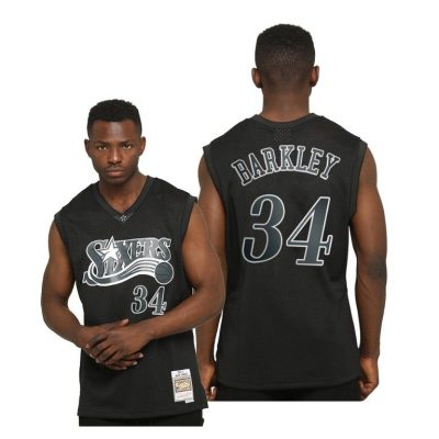 Men 76Ers Charles Barkley Hardwood Classics Limited Allocation Black Jersey