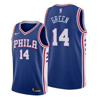 Men 76ers #14 Danny Green Blue 2020-21 Icon Jersey