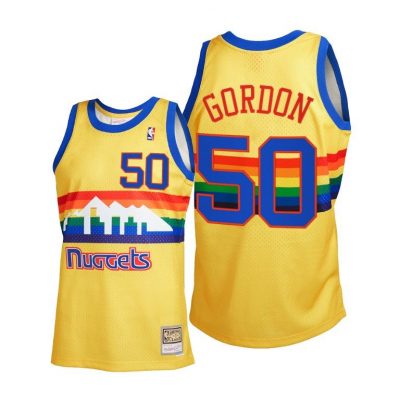 Men Aaron Gordon Denver Nuggets Gold 2021 Reload 2.0 Jersey Throwback