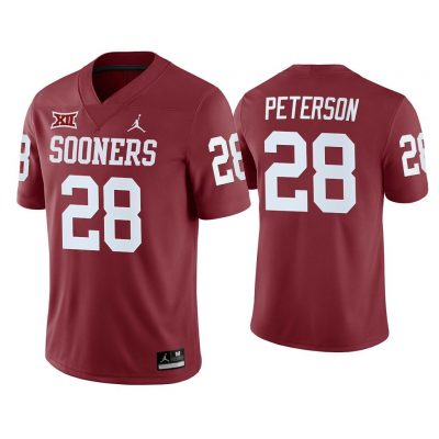 Men Adrian Peterson #28 Oklahoma Sooners Crimson College Football Home Game Jersey