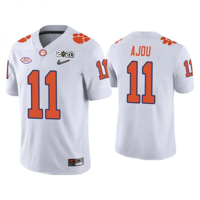 Men Ajou Ajou Clemson Tigers White College Football Playoff Game Jersey