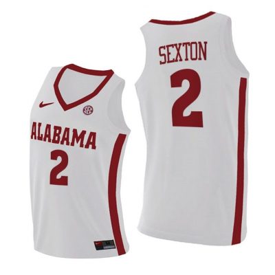 Men Alabama Crimson Tide Collin Sexton #2 White Replica Jersey