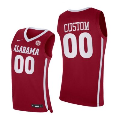 Men Alabama Crimson Tide Custom #00 Crimson Replica 2021 Jersey