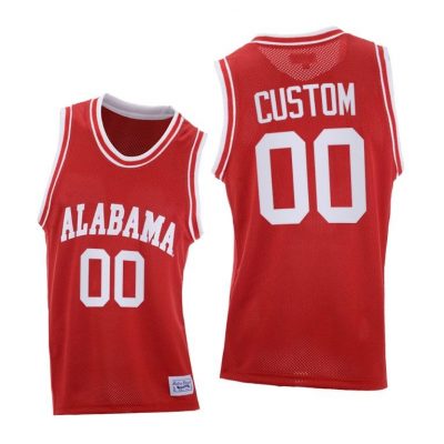 Men Alabama Crimson Tide Custom #00 Red Throwback 2021 Jersey