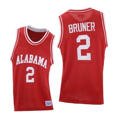 Men Alabama Crimson Tide Jordan Bruner #2 Red Throwback 2021 Jersey