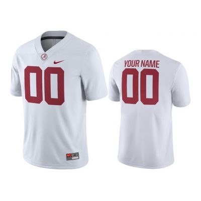 Men Alabama Crimson Tide White College Football 2018 Game Custom Jersey