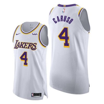 Men Alex Caruso Lakers #4 White Association Edition Jersey