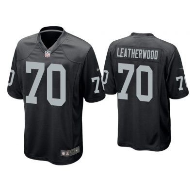 Men Alex Leatherwood Las Vegas Raiders Black 2021 NFL Draft Game Jersey