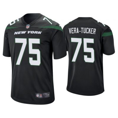 Men Alijah Vera-Tucker New York Jets Black 2021 NFL Draft Game Jersey