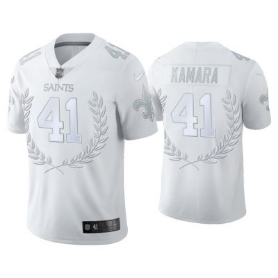 Men Alvin Kamara New Orleans Saints White Platinum Limited Jersey