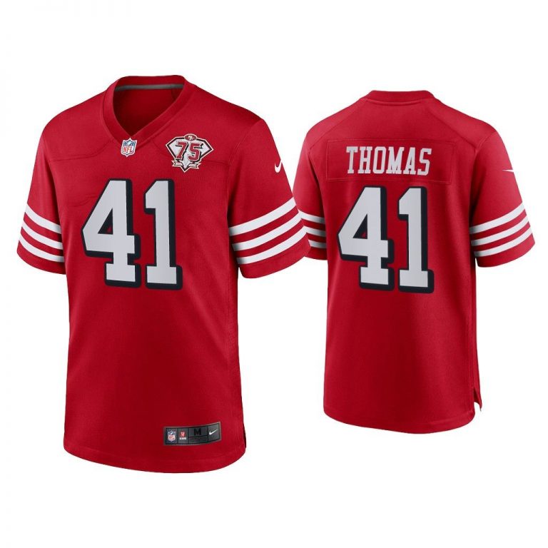 Men Ambry Thomas San Francisco 49ers Scarlet 75th Anniversary Game Jersey