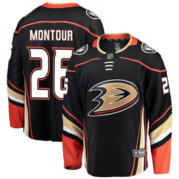 Men Anaheim Ducks Brandon Montour Black Breakaway Player Jersey