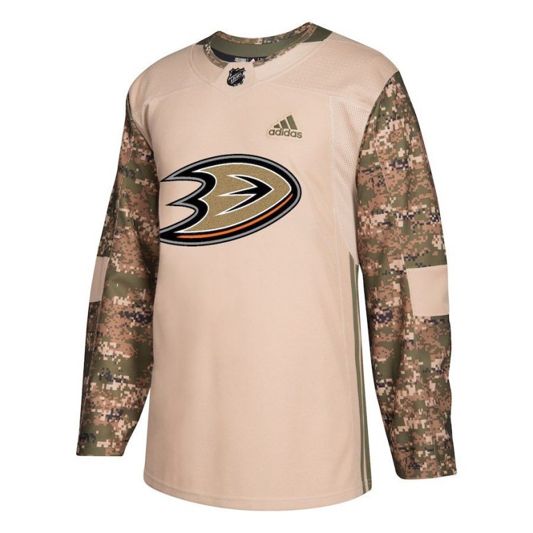 Men Anaheim Ducks Camo Veterans Day Practice Jersey