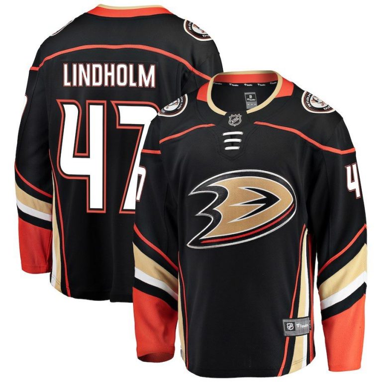 Men Anaheim Ducks Hampus Lindholm Black Breakaway Player Jersey