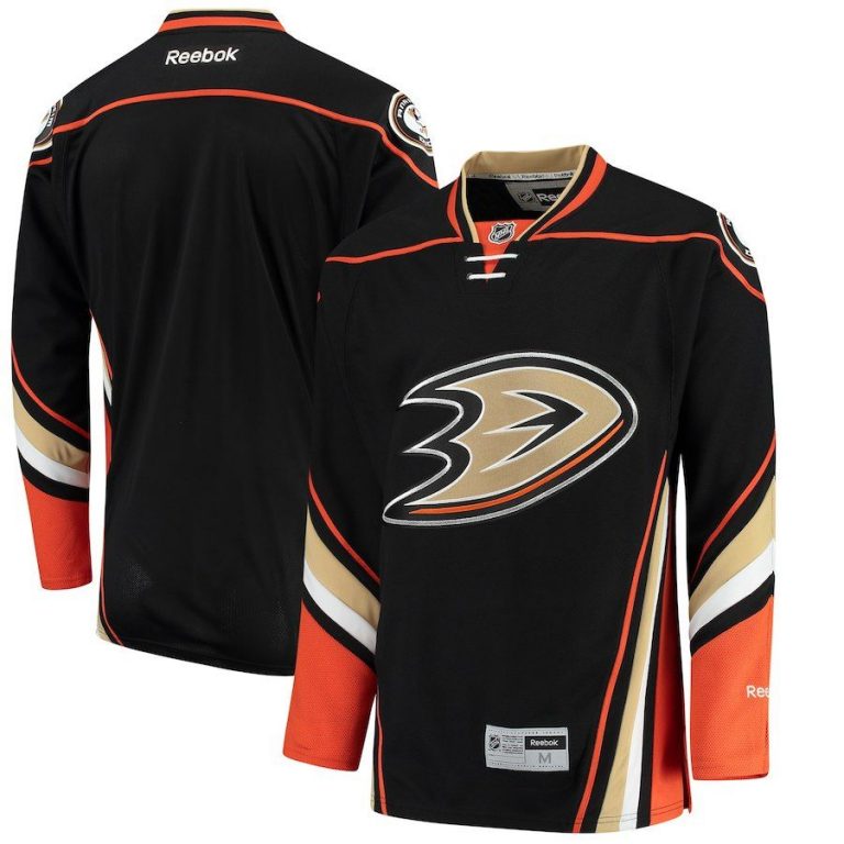 Men Anaheim Ducks Reebok Black Blank Premier Home Jersey