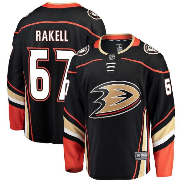 Men Anaheim Ducks Rickard Rakell Black Breakaway Player Jersey