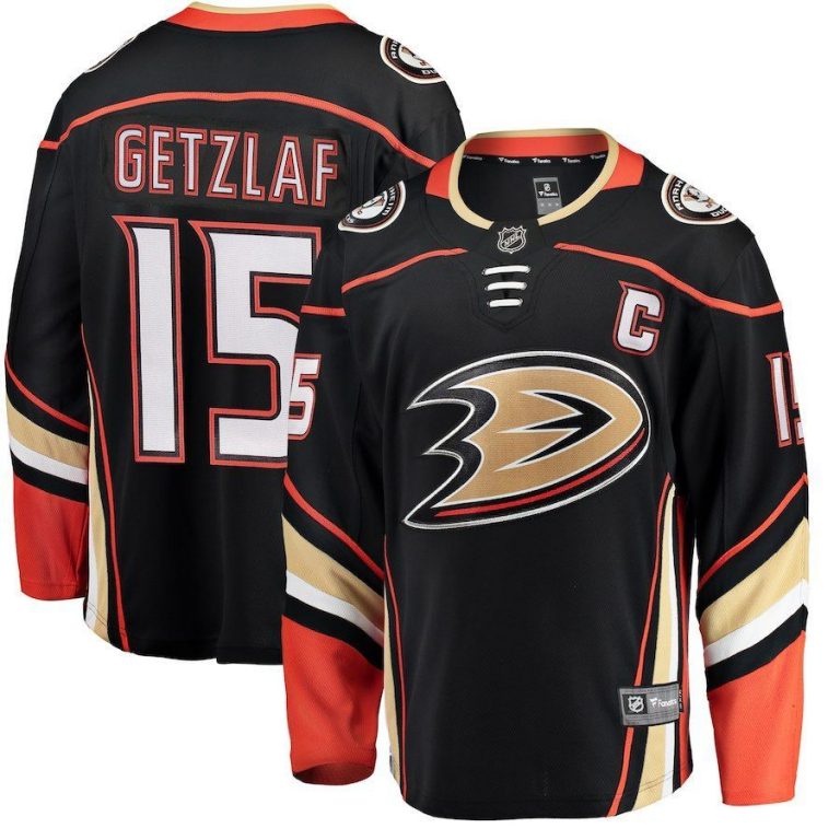 Men Anaheim Ducks Ryan Getzlaf Black Breakaway Player Jersey