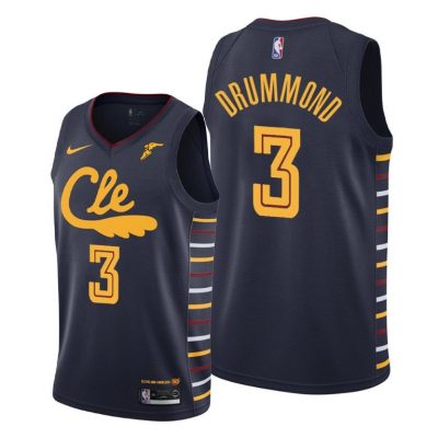 Men Andre Drummond Cleveland Cavaliers #3 2019-20 City Jersey - Navy