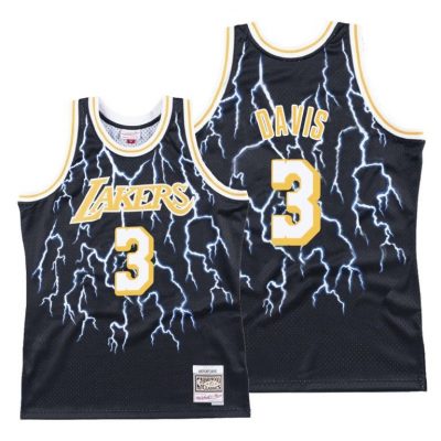 Men Anthony Davis Los Angeles Lakers #3 Men Lightning Jersey