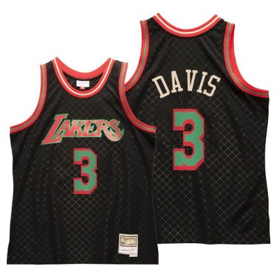 Men Anthony Davis Los Angeles Lakers Black Neapolitan Jersey Hardwood Classics